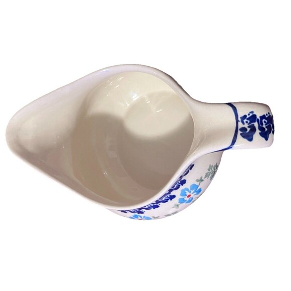 GravyBoat Handcrafted by Zaklady Boleslawiec in Poland- Pitcher Blue Flowers-331 - Picture 13 of 16